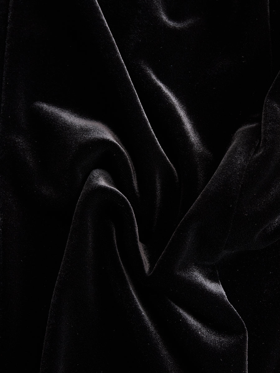 Elegant Velvet Mini Dress With Embellished Neckline And Floral Cuff Detail