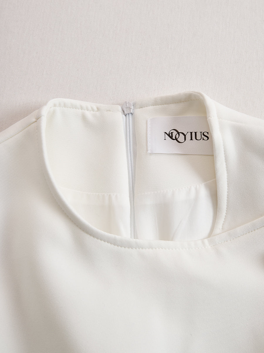 Elegant Asymmetrical Buttoned Dress