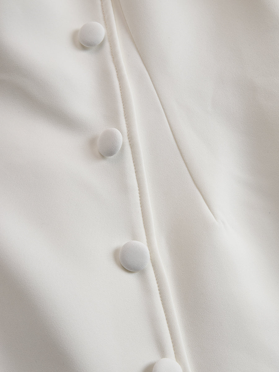 Elegant Asymmetrical Buttoned Dress