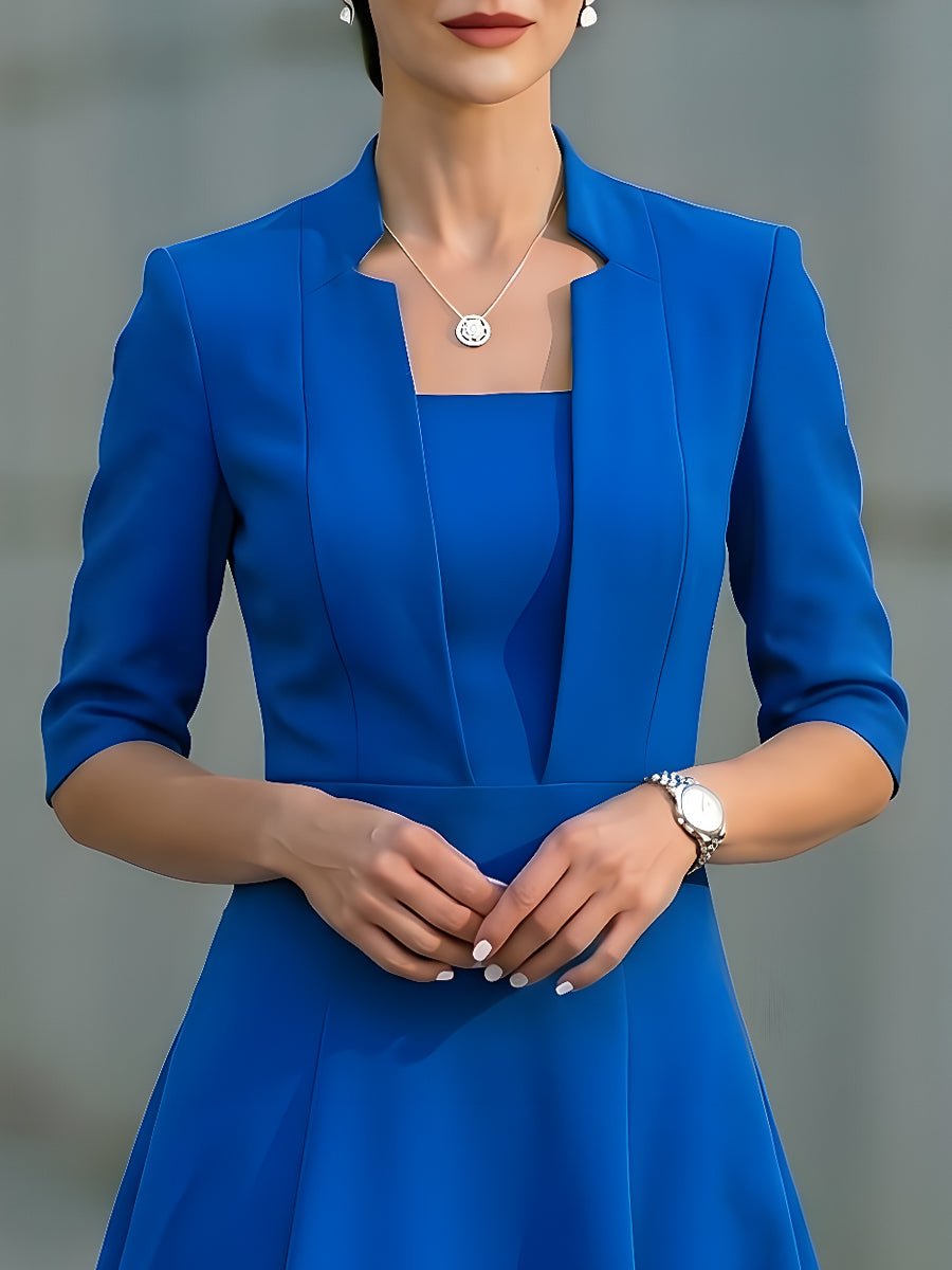 Slim-fit Suit A-line Midi Dress