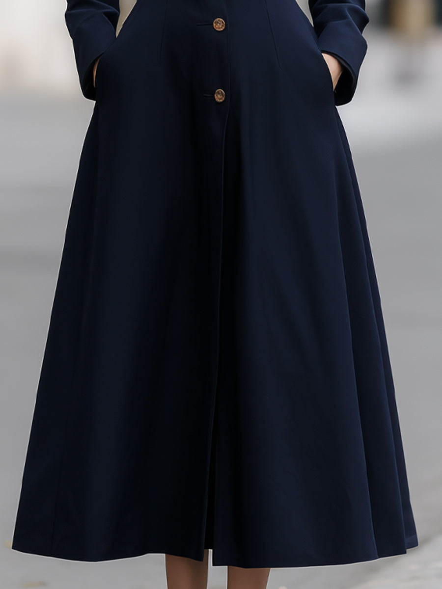 Utility-Inspired Belted Mock-Neck Maxi Dress