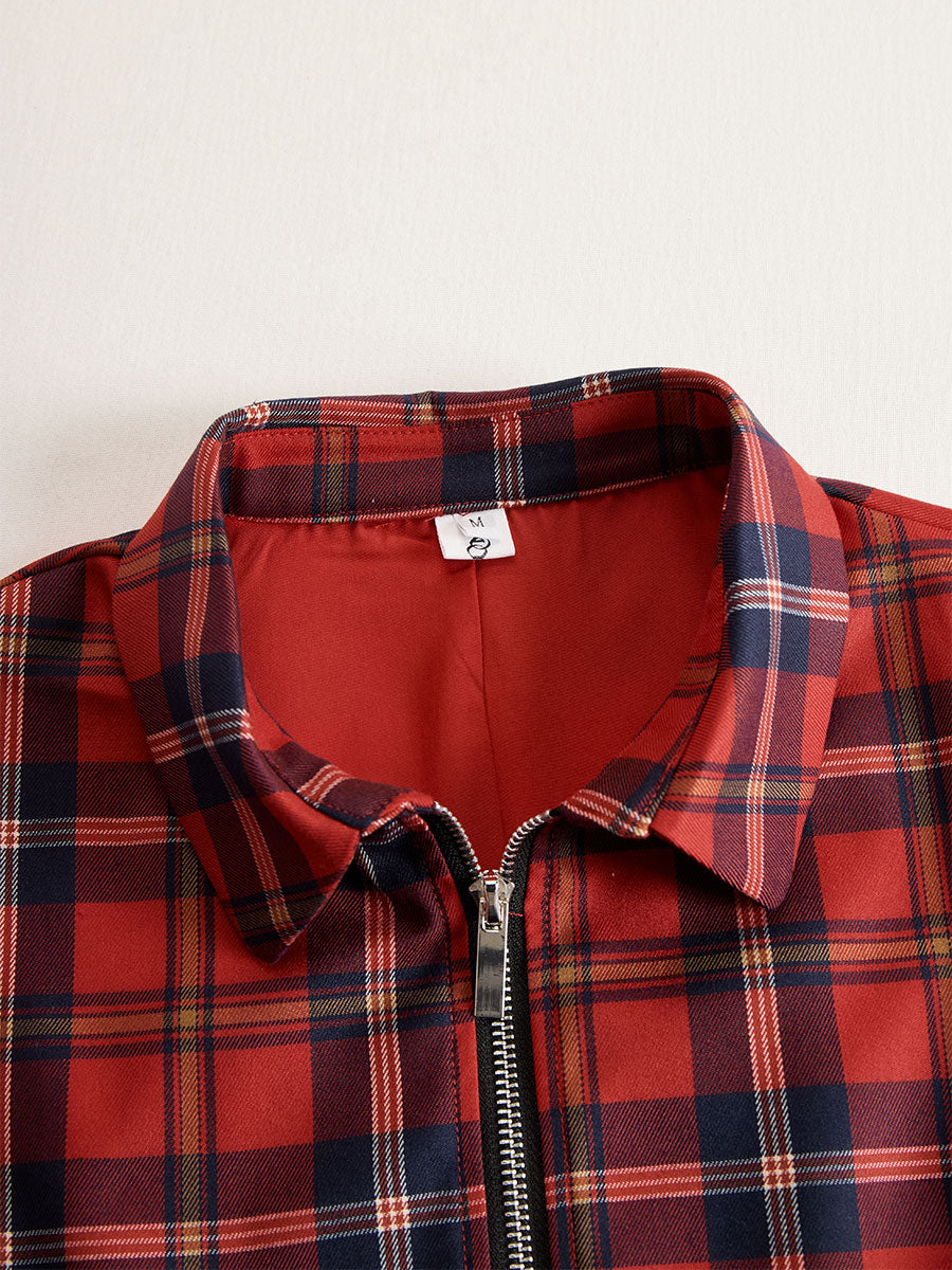 Elegant Long Sleeve Plaid Dress - Perfect Blend Of Classic And Contemporary