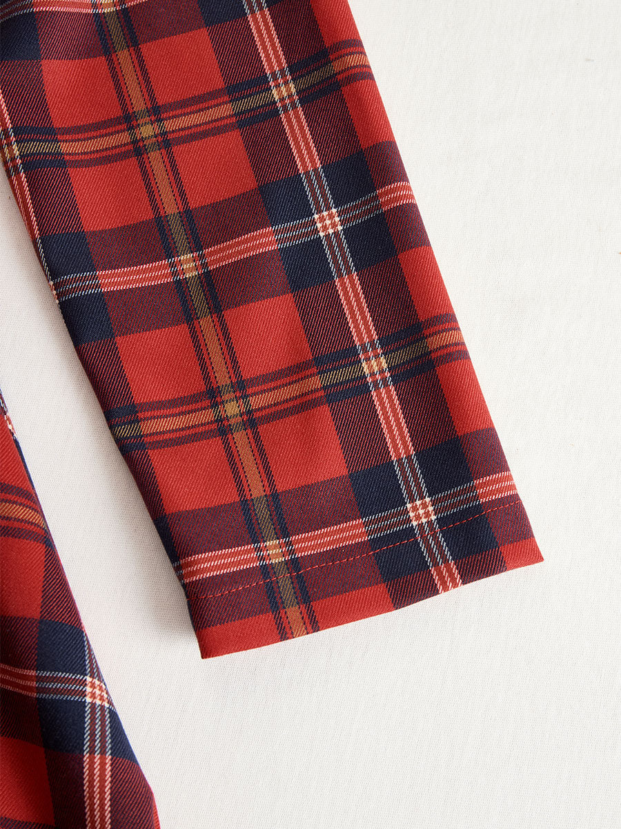 Elegant Long Sleeve Plaid Dress - Perfect Blend Of Classic And Contemporary