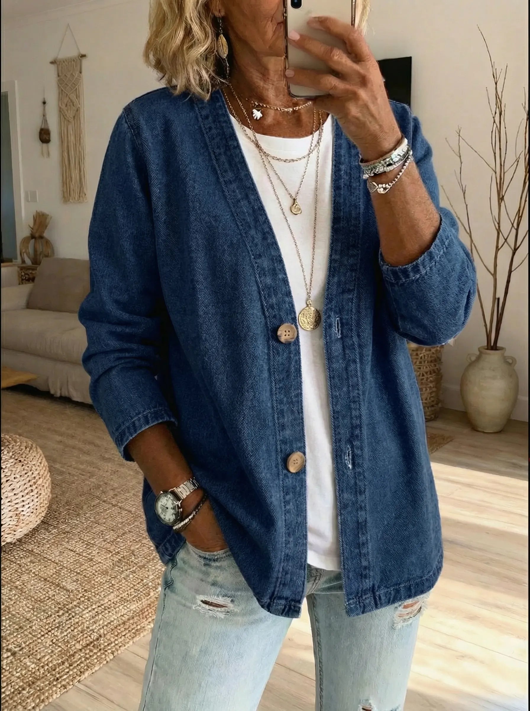 Corinne™ Denim Button Coat