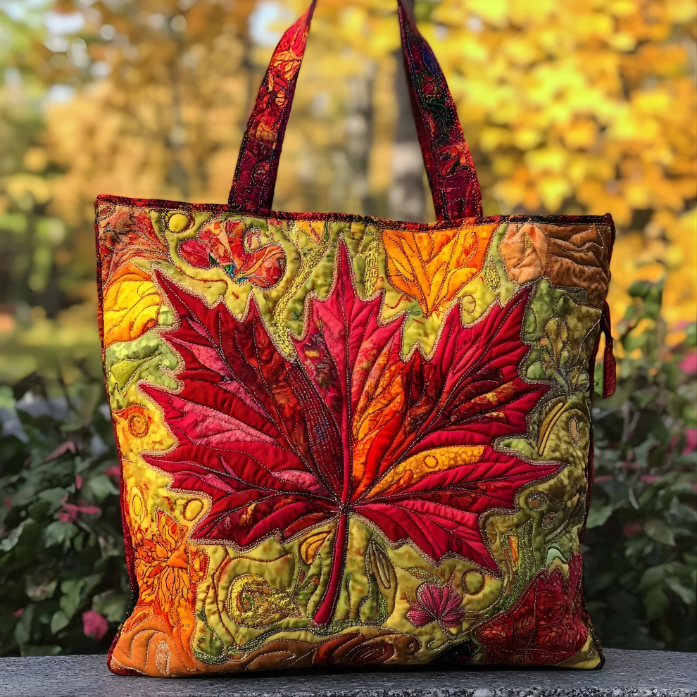 Autumn Maple Radiance | Handmade Quilted Tote