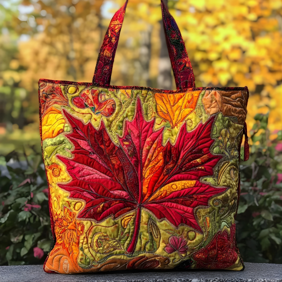 Autumn Maple Radiance | Handmade Quilted Tote