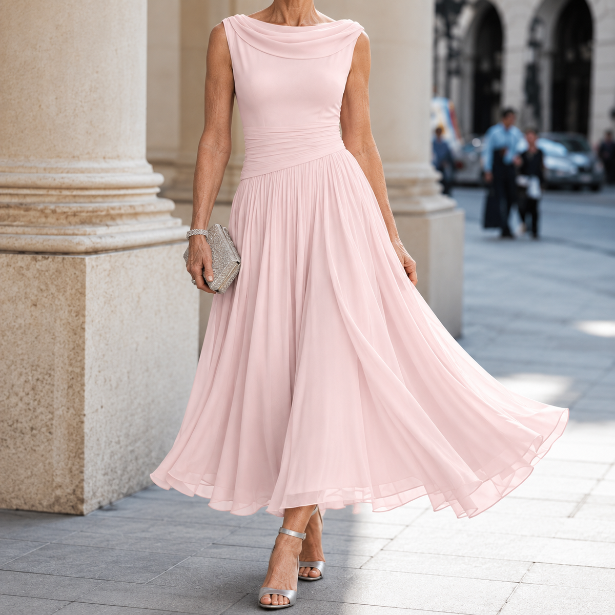 ELVENA™ | Pleated Midi Dress