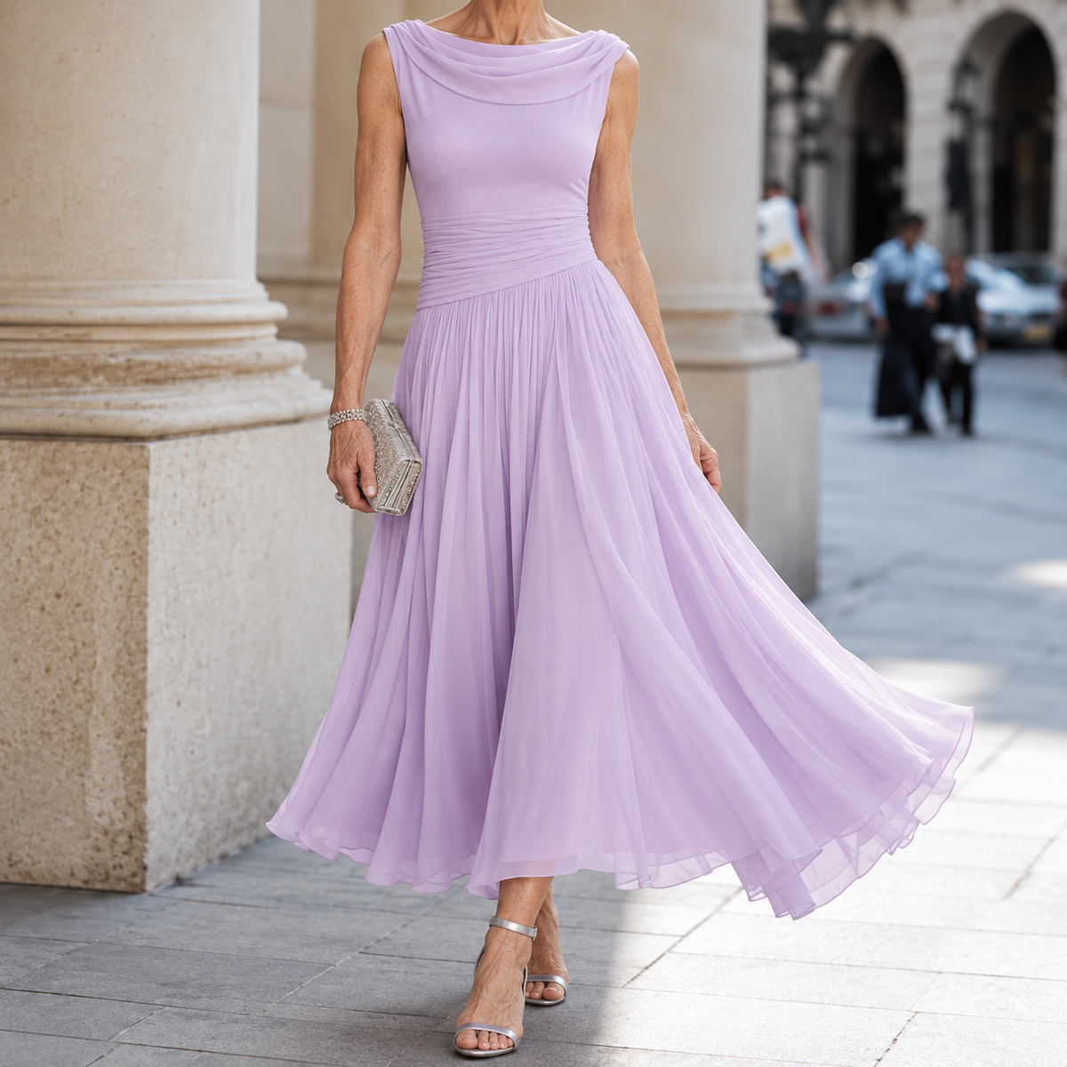 ELVENA™ | Pleated Midi Dress