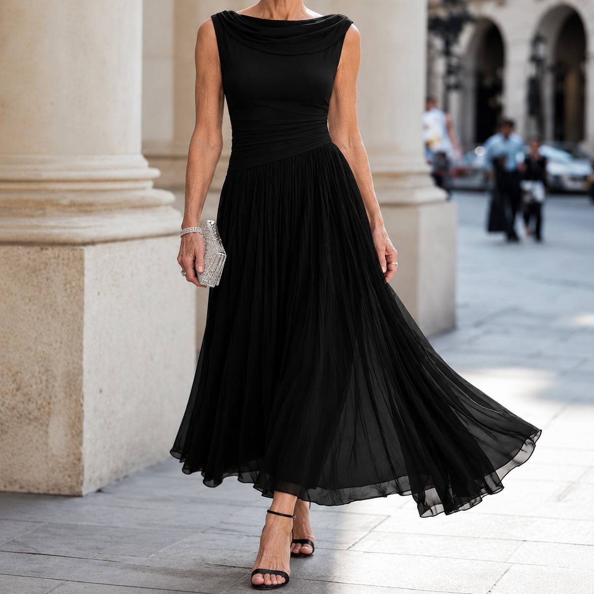 ELVENA™ | Pleated Midi Dress