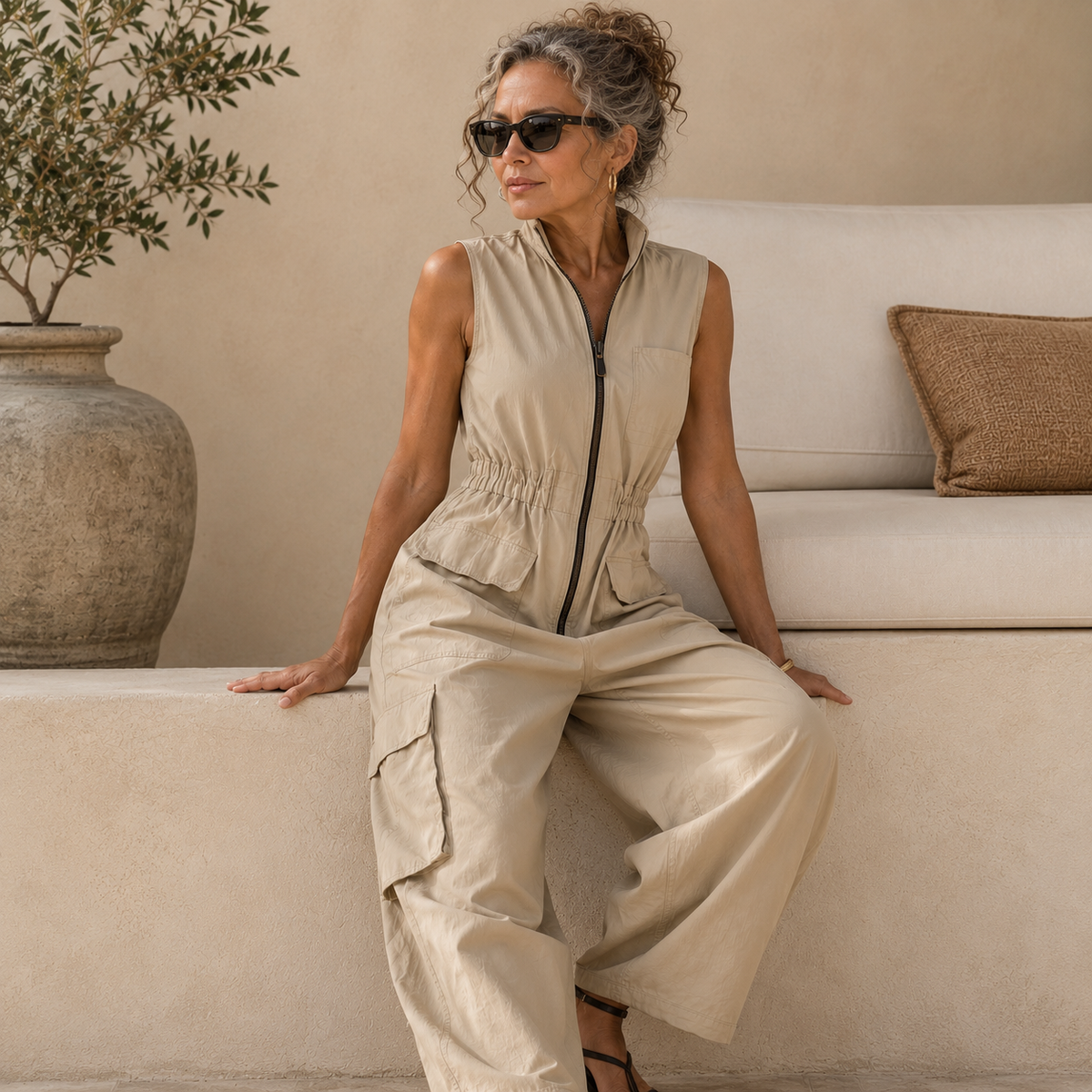 Avery | Utility Cargo Jumpsuit