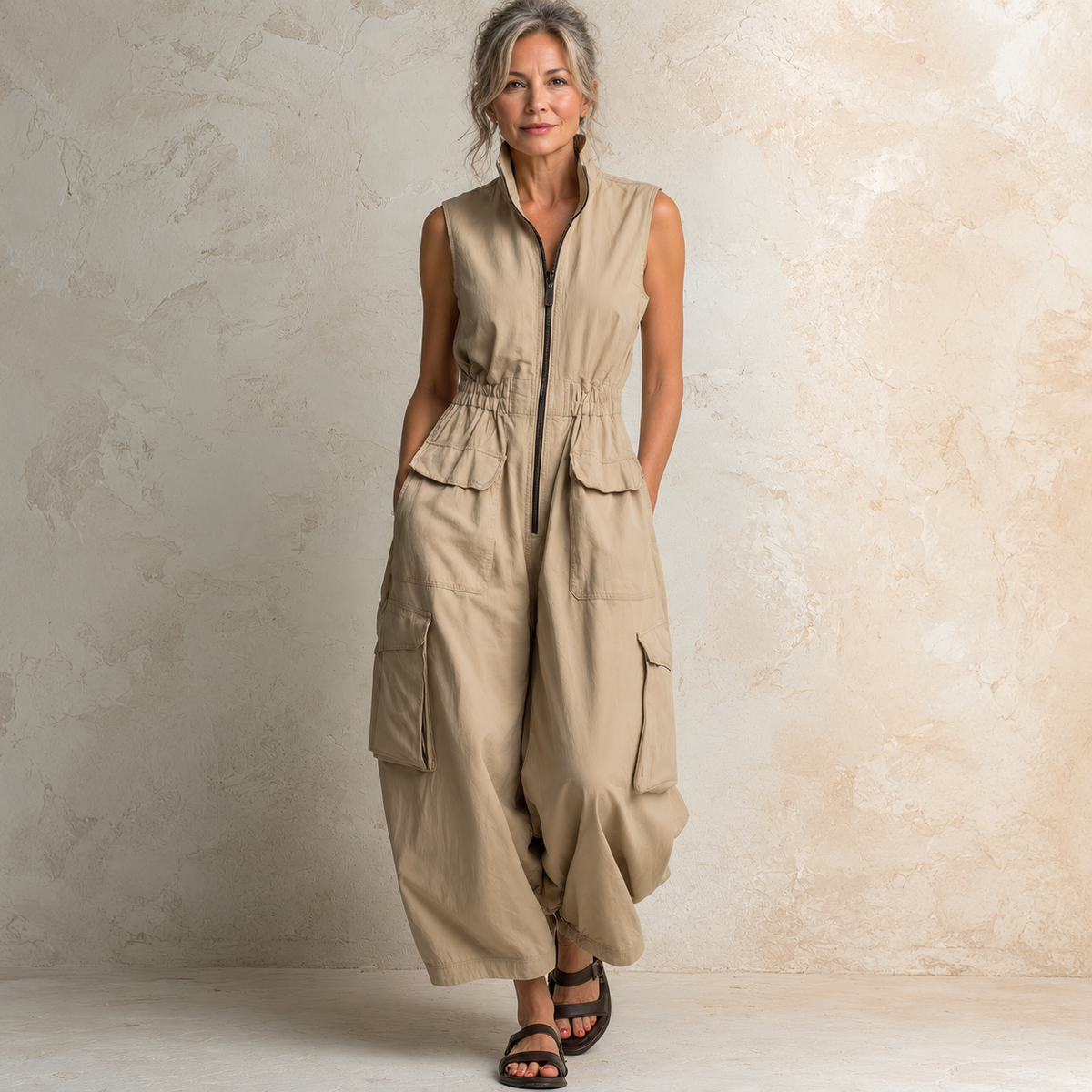 Avery | Utility Cargo Jumpsuit
