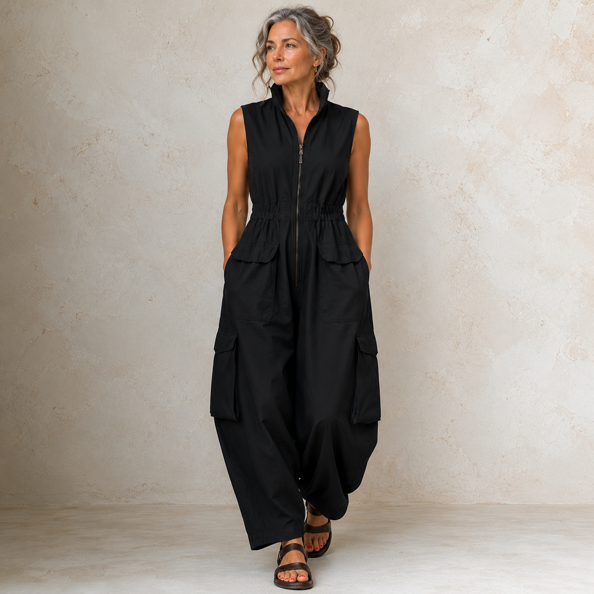 Avery | Utility Cargo Jumpsuit