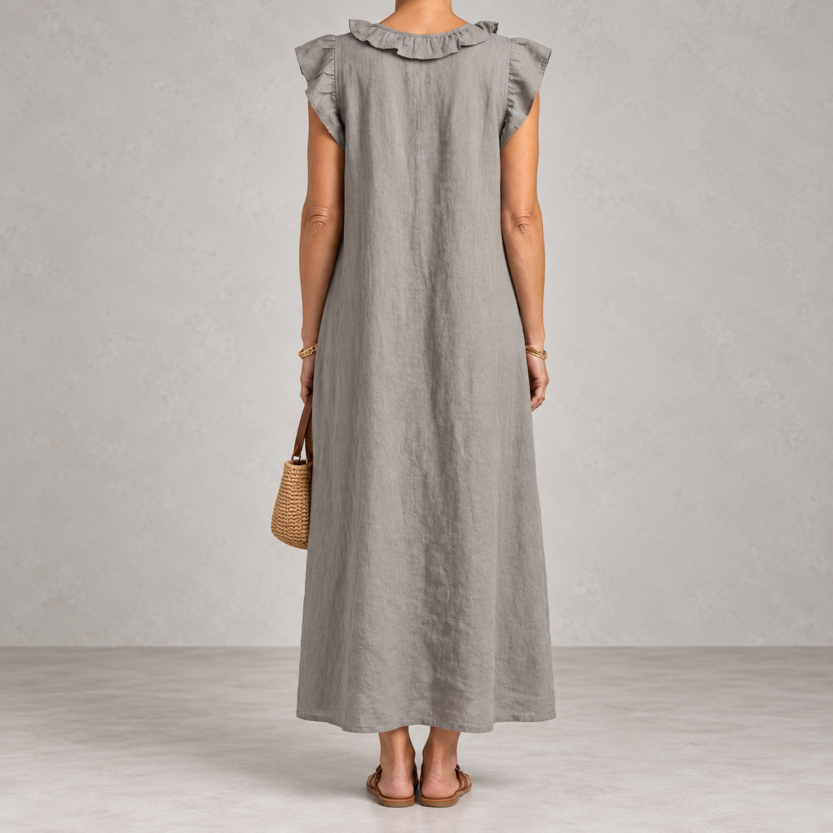Josette | Ruffle V-Neck Maxi Dress