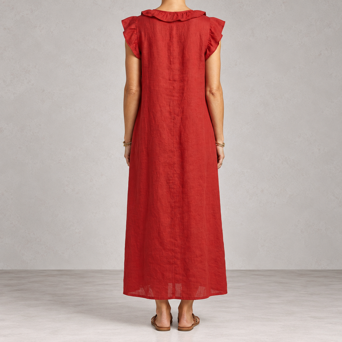Josette | Ruffle V-Neck Maxi Dress