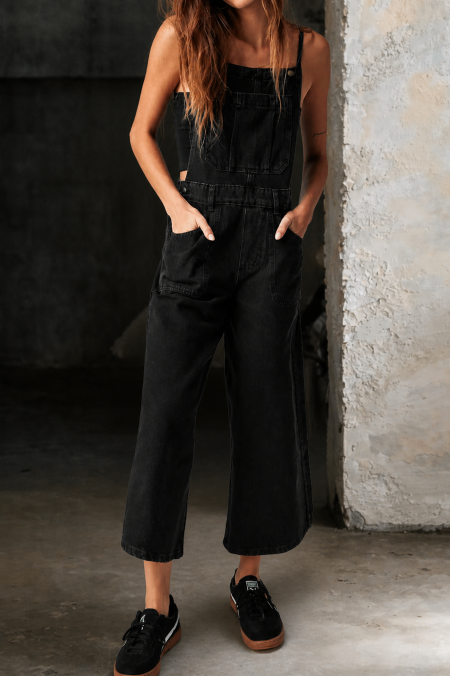 Indie | Wide Leg Suspender Jumpsuit