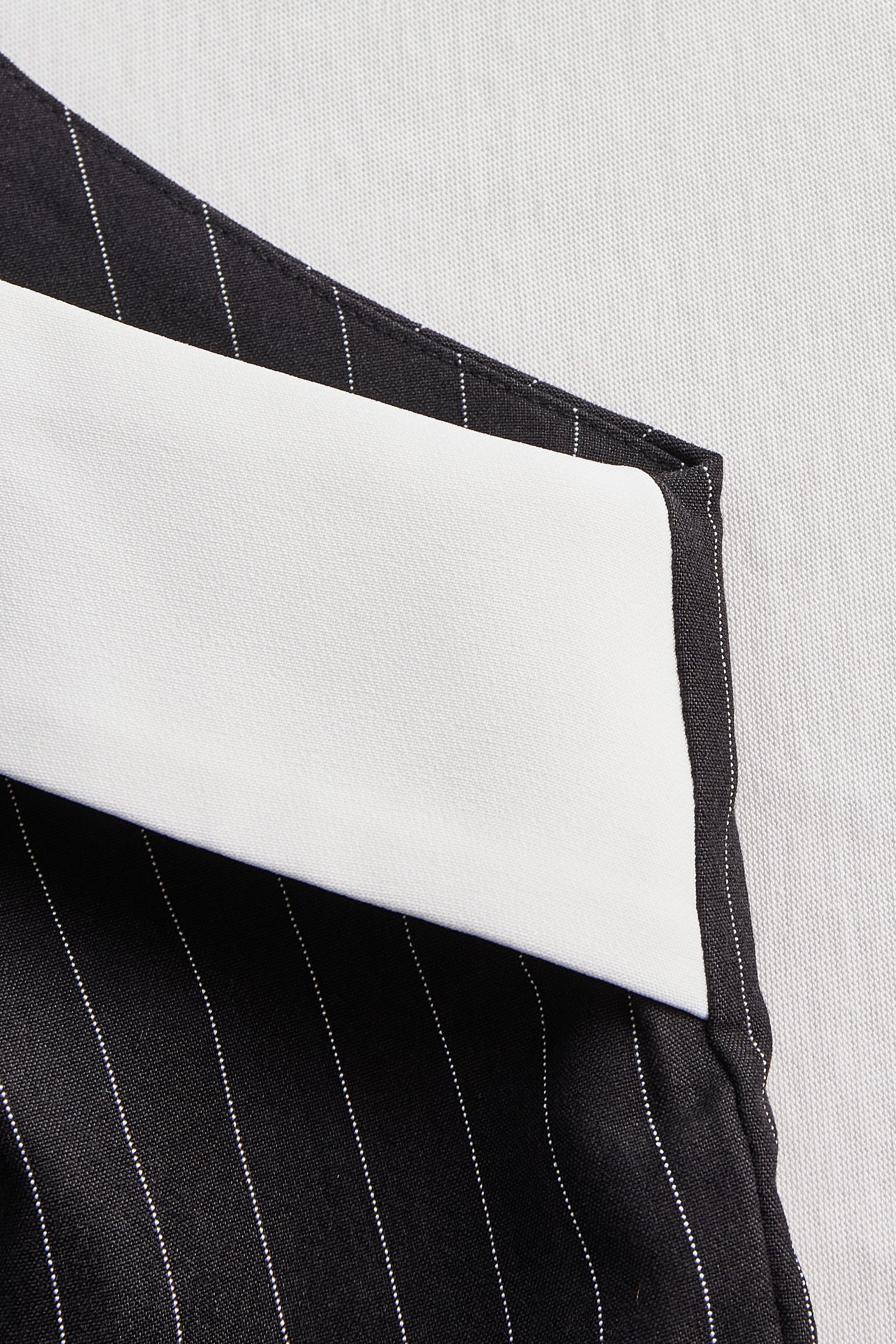 Pinstripe Top With Contrast Collar And Button Front