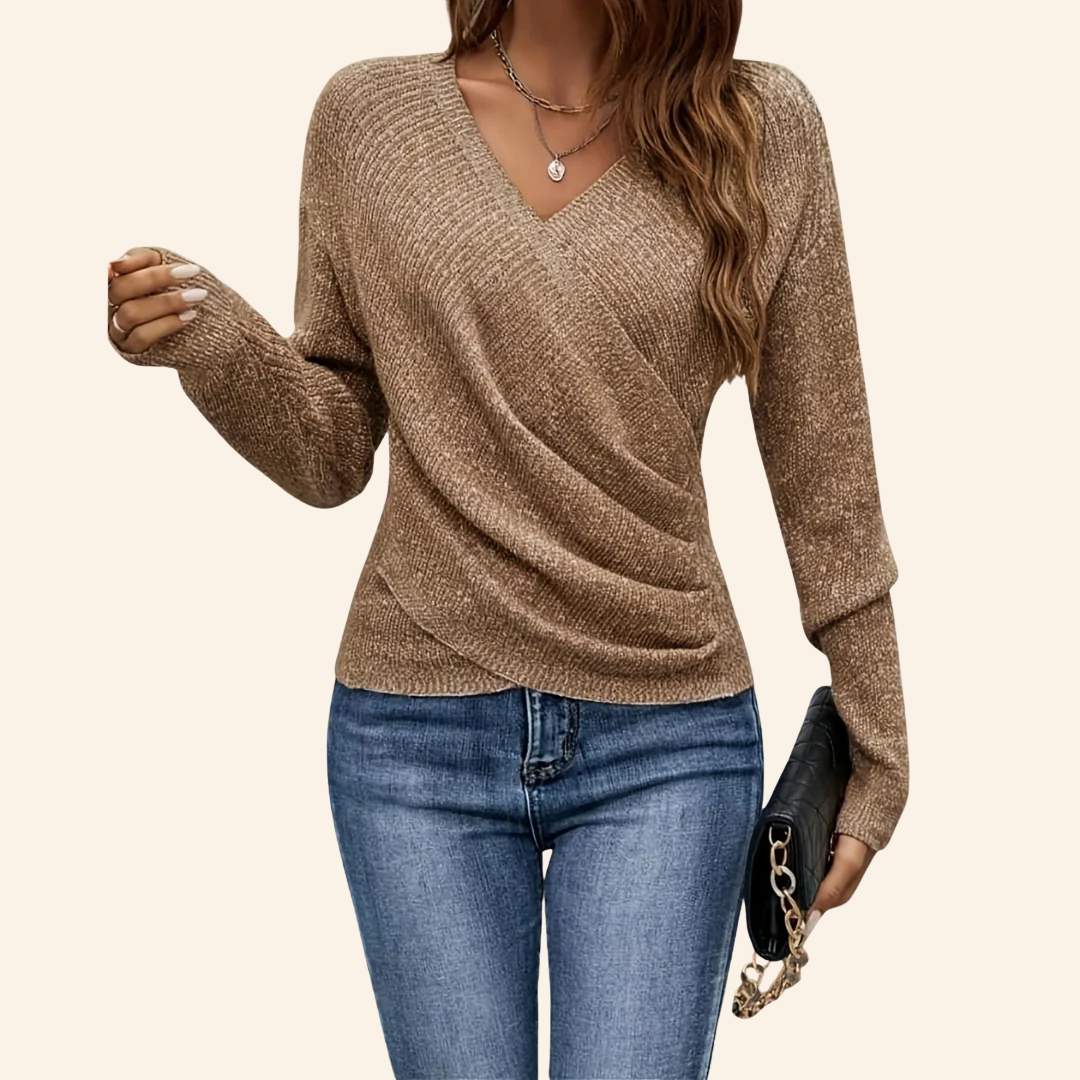 Elouise™ Elegant Wrap V-Neck Top