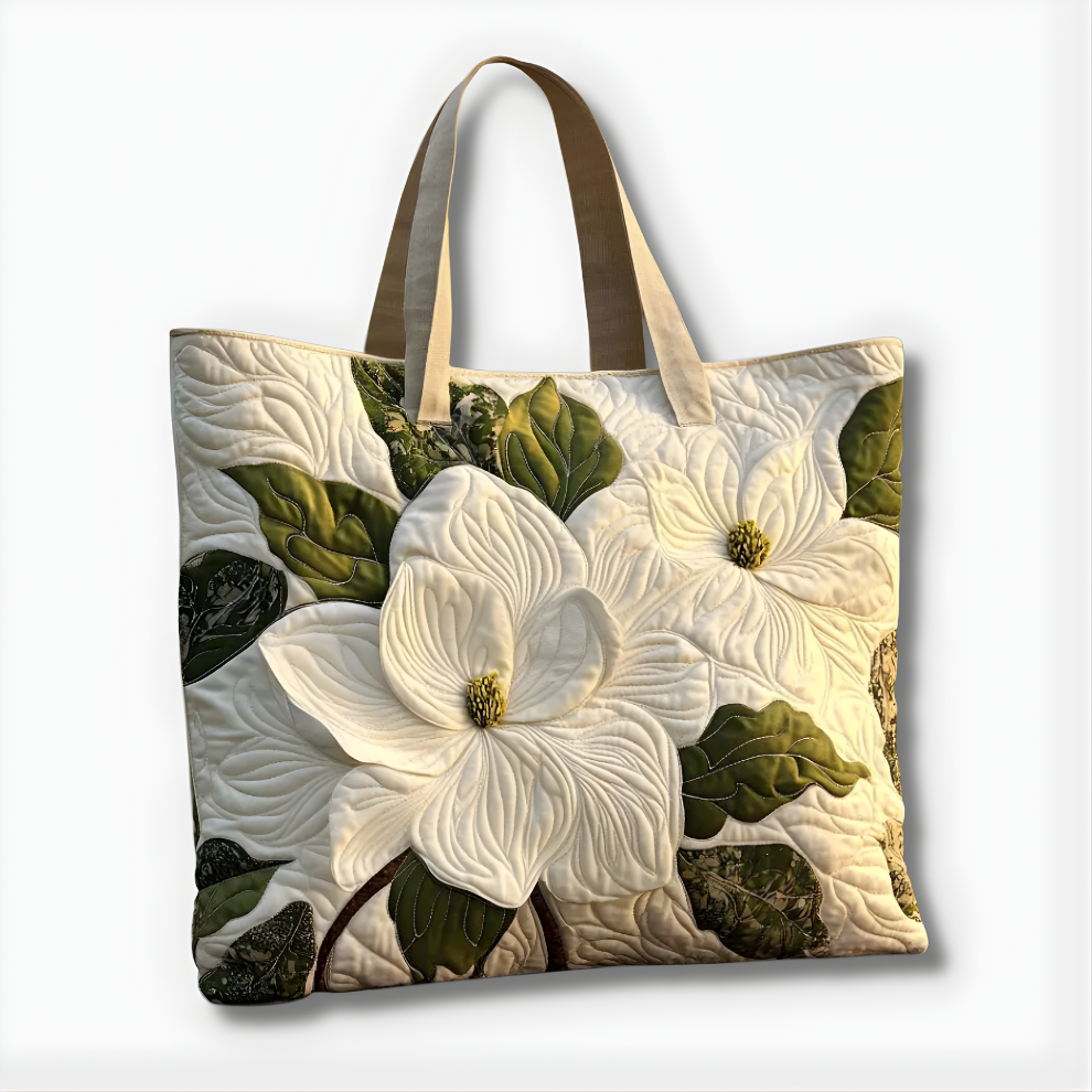 Magnolia Blossom Grace | Handmade Quilted Tote