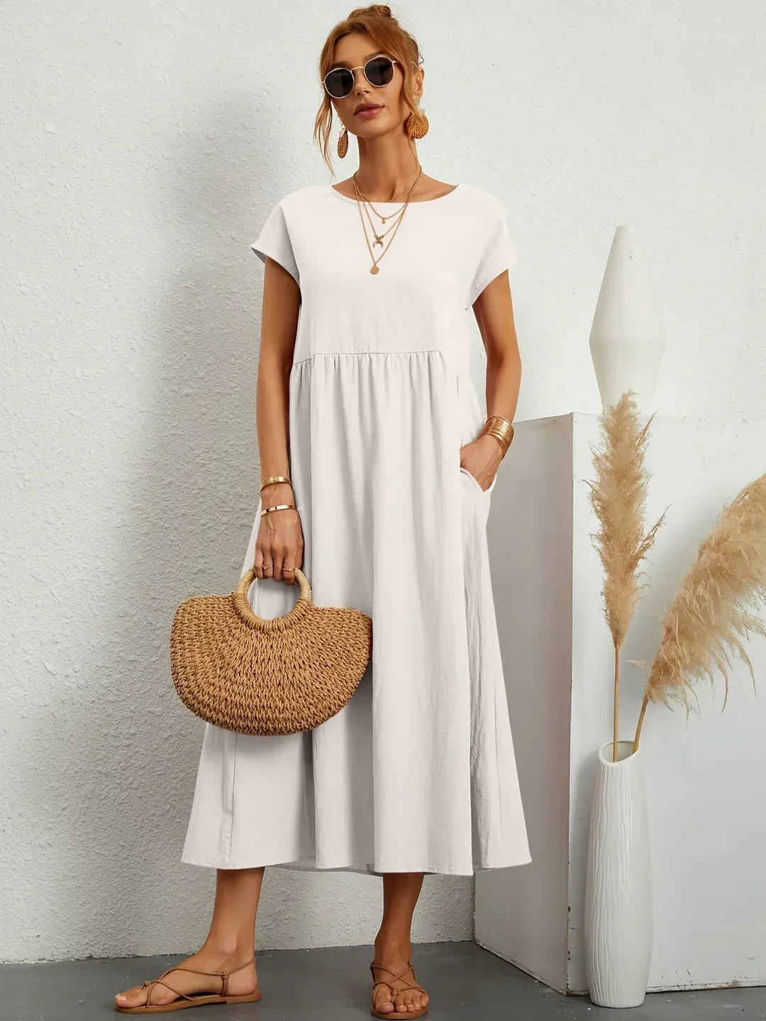 Gabrielle™ — Elegant Timeless Flowing Midi Dress