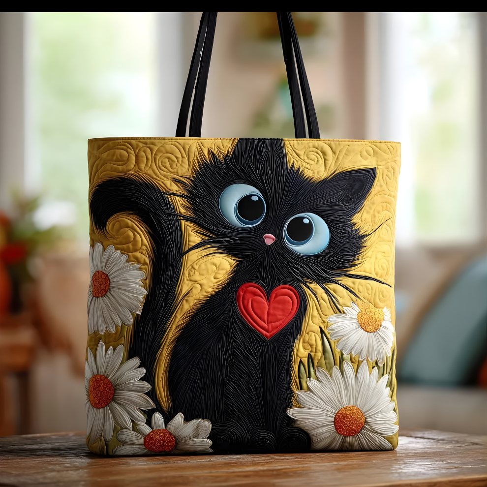 Midnight Love Whiskers | Handmade Quilted Tote