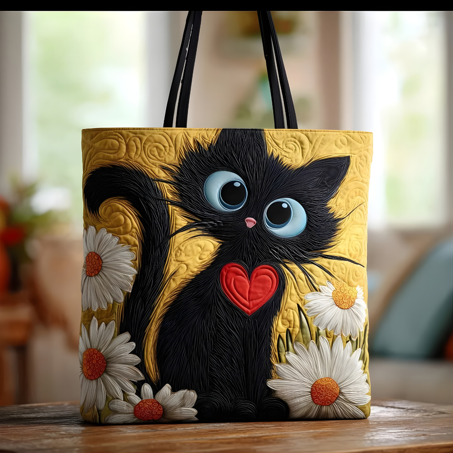 Midnight Love Whiskers | Handmade Quilted Tote