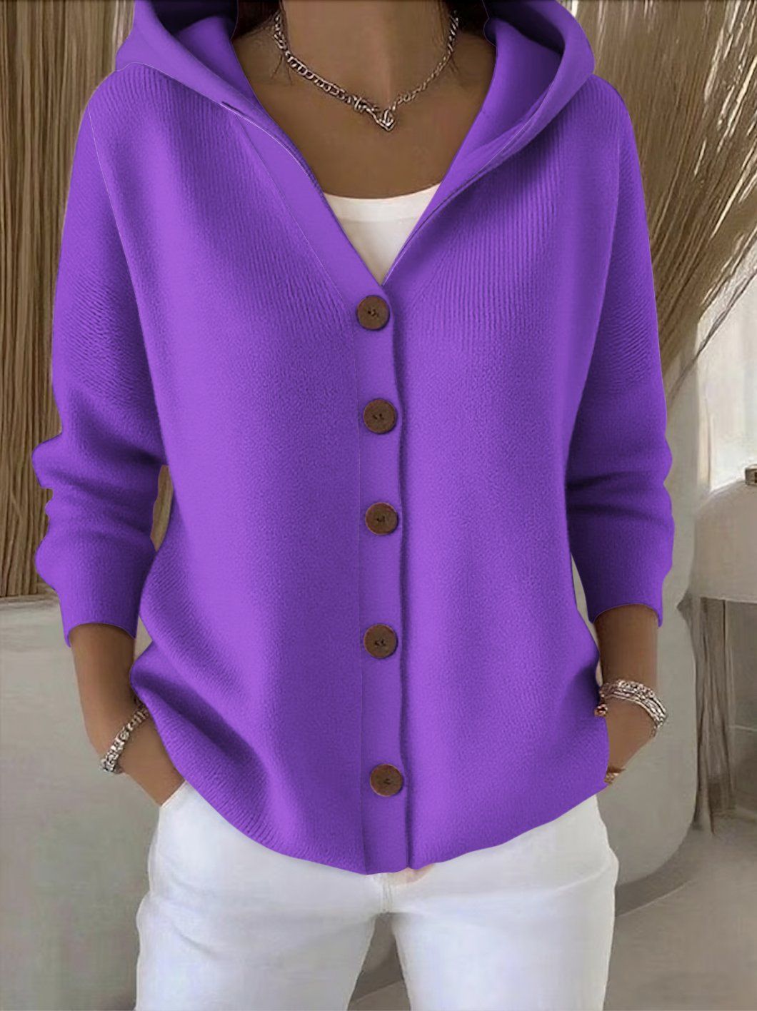 Hannah | Hooded Knit Jacket