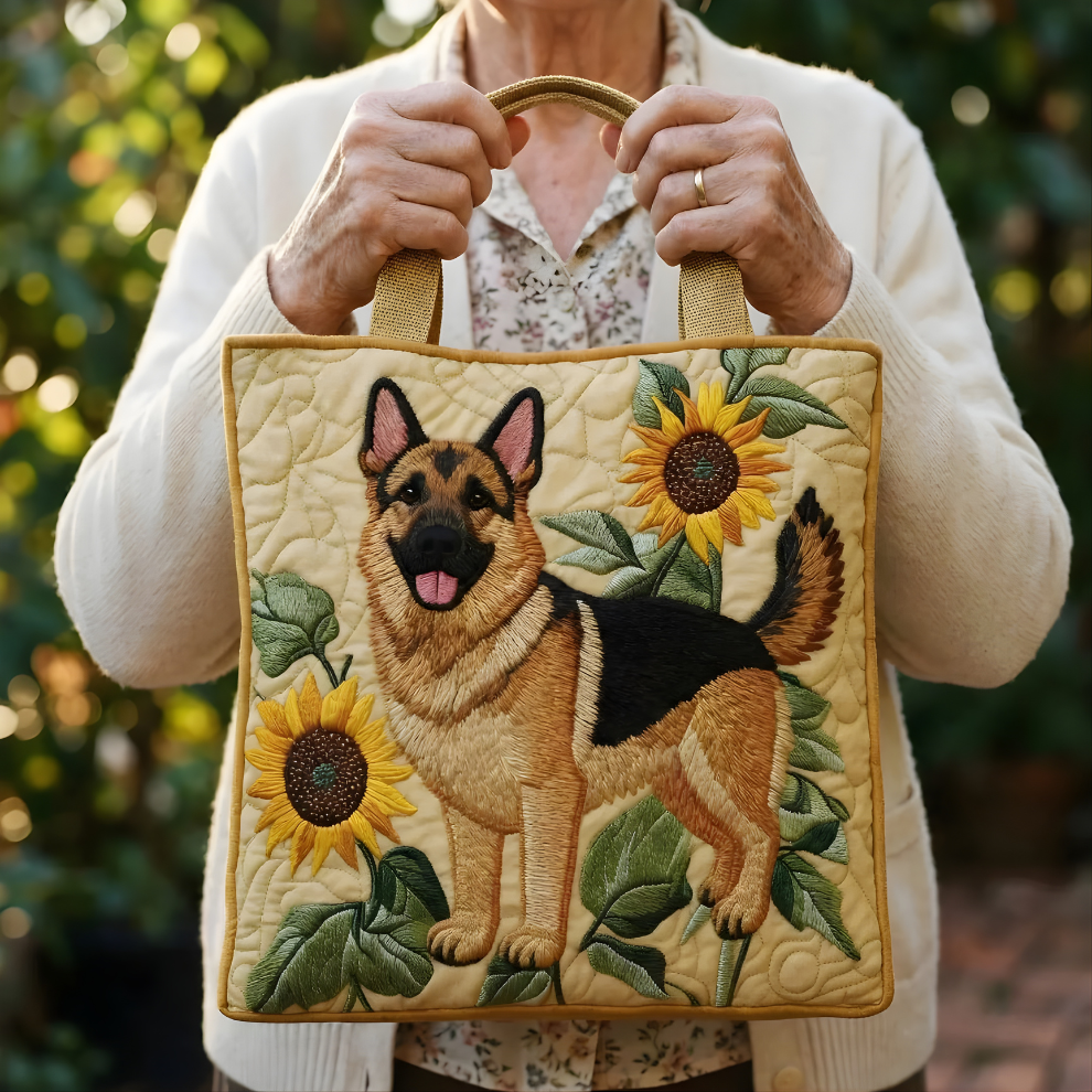 Sunflower Shepherd Charm | Handmade Quilted Tote