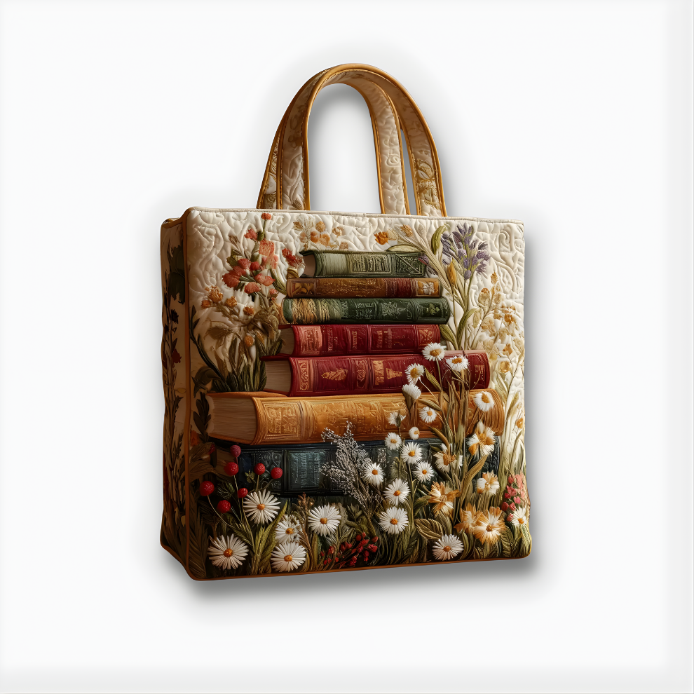 Timeless Book Garden | Handmade Quilted Tote