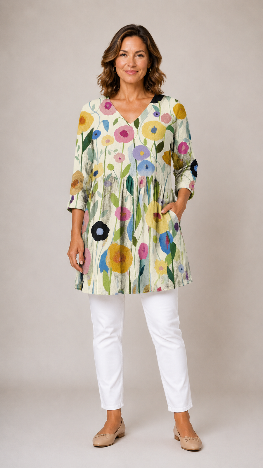 Nellie | Long Blouse with V-Neck