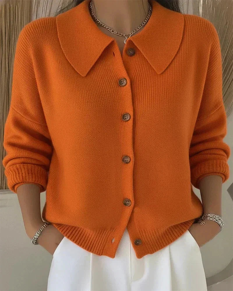 Amara Classic Collared Knit Cardigan