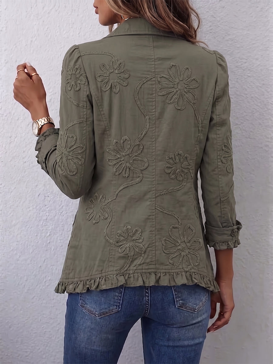 Ascensión | Embroidered Ruffled Jacket