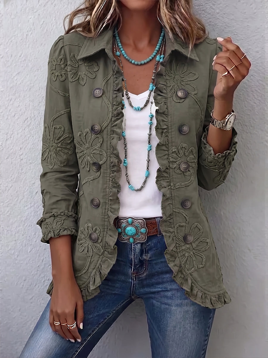 Ascensión | Embroidered Ruffled Jacket